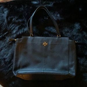 Tory Burch black expandable tote